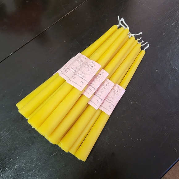 9 inch long beeswax candle stick pair of 2 made in Ohio - Picture 2 of 6